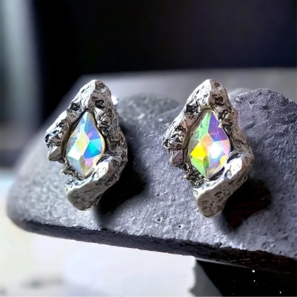 Crystal Stud Earrings Silver - Picture 5 of 16